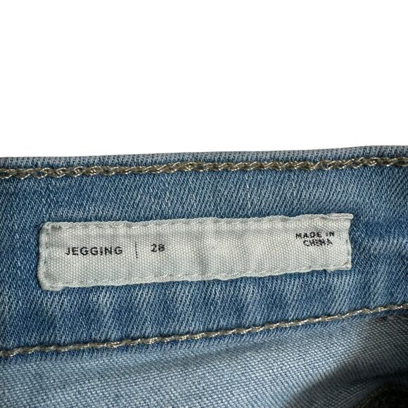 Pacsun Womens Super Stretch Distressed Jegging Jeans High Rise Light Wash Sz 28 - Picture 8 of 10